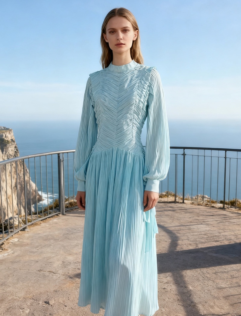 Pure dress cstand collar formal dress for women