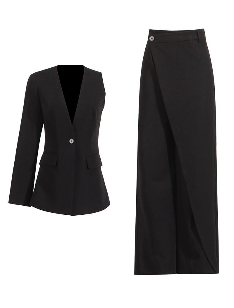 Winter tops minimalist casual pants 2pcs set for women