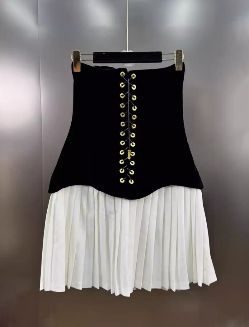 Pleated winter corset wrapped chest T-back