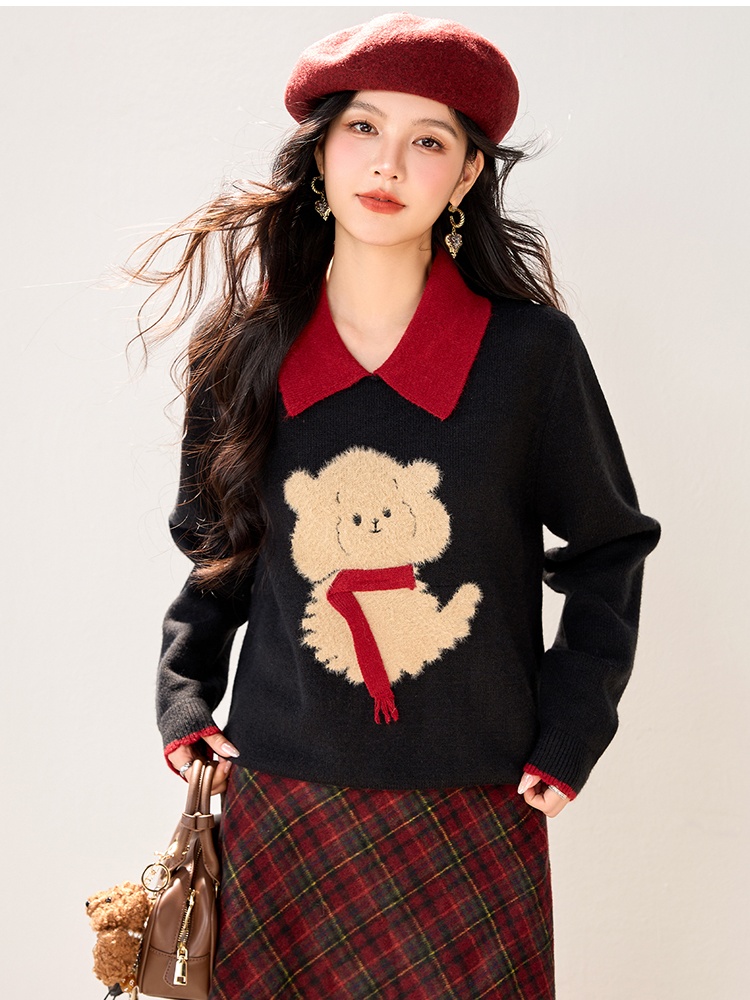 Spring and autumn tops show young sweater for women