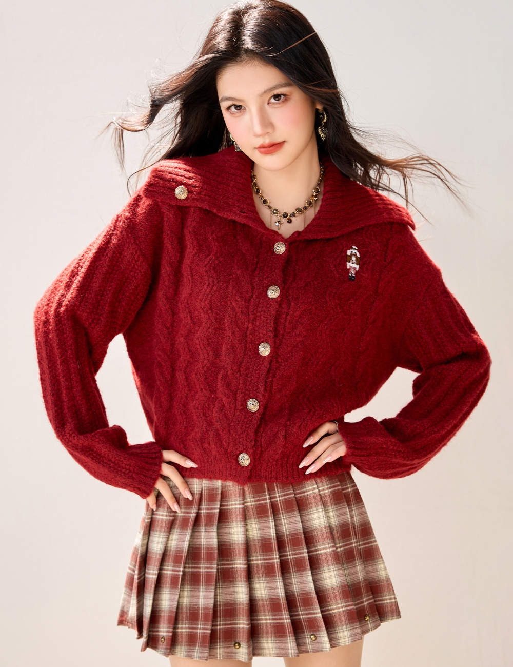Autumn and winter tops embroidery coat for women