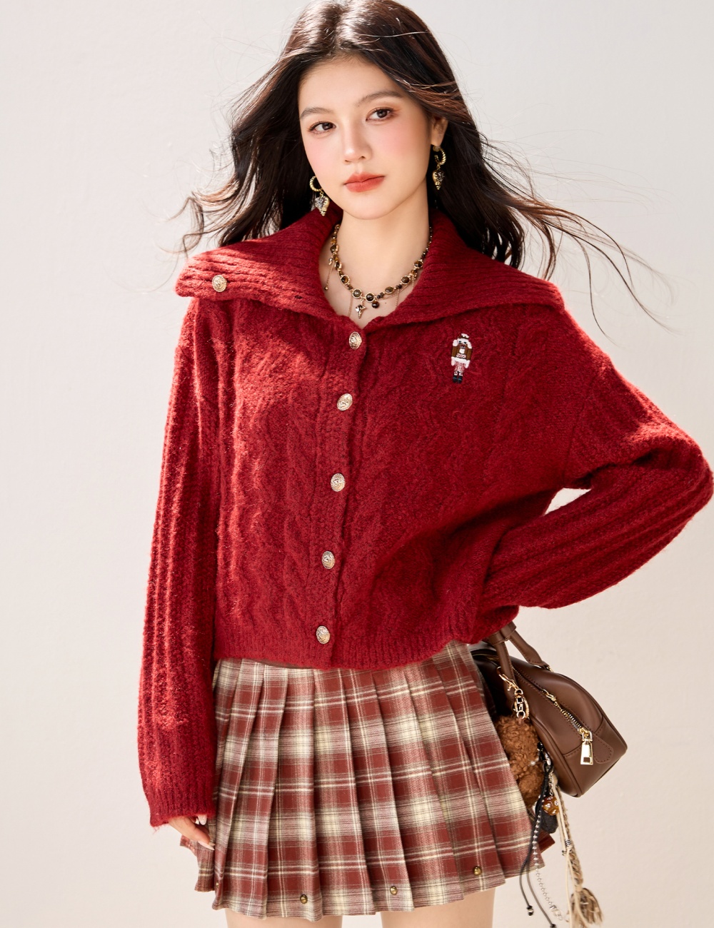 Autumn and winter tops embroidery coat for women