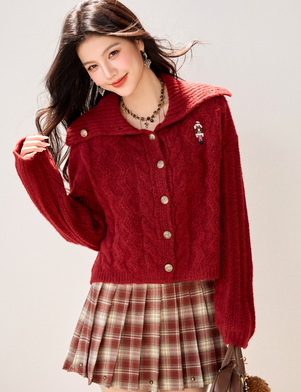 Autumn and winter tops embroidery coat for women