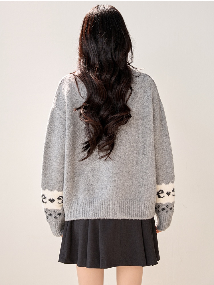 Korean style lovely sweater winter knitted coat for women
