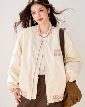 Clip cotton coat Korean style baseball uniforms for women