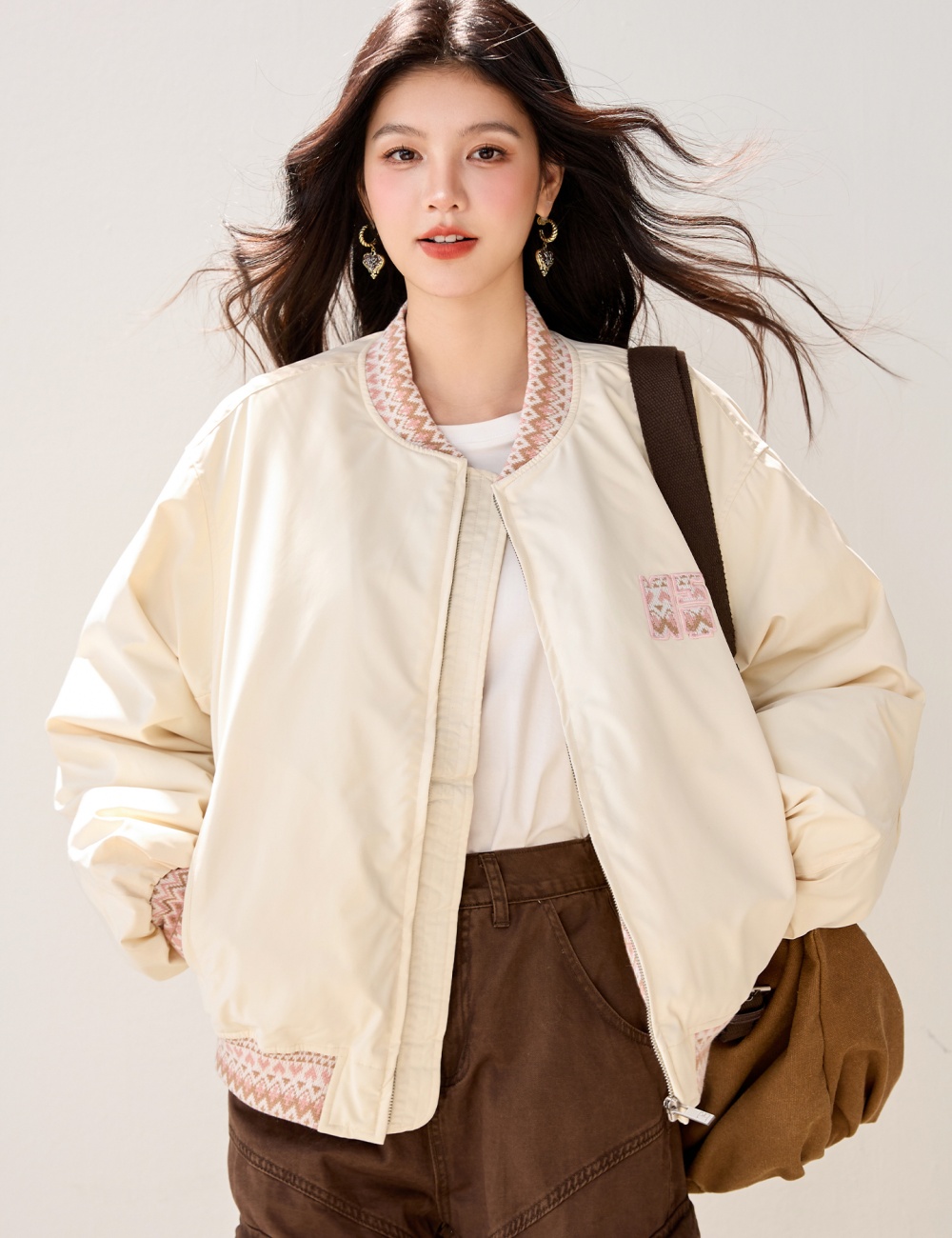 Clip cotton coat Korean style baseball uniforms for women