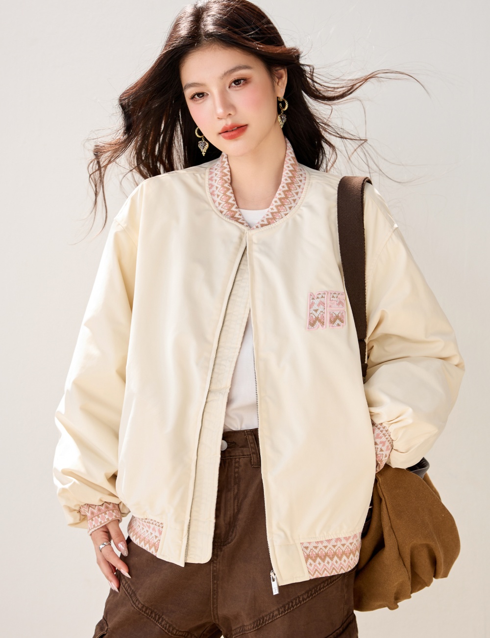 Clip cotton coat Korean style baseball uniforms for women