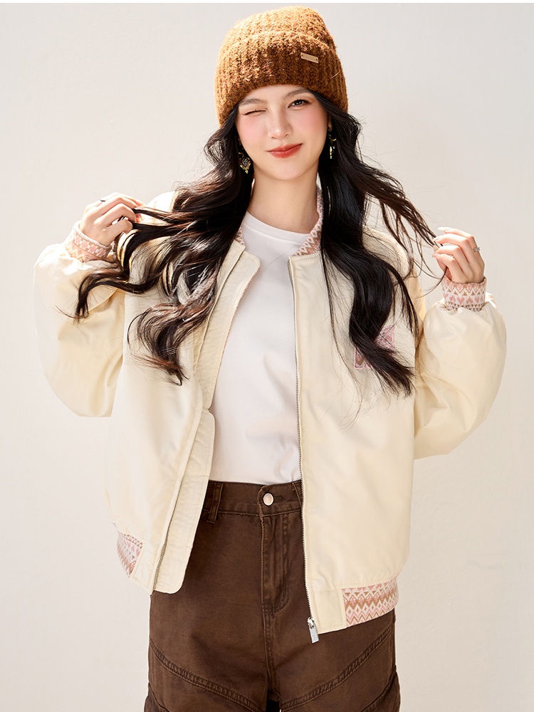 Clip cotton coat Korean style baseball uniforms for women