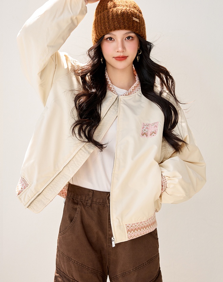 Clip cotton coat Korean style baseball uniforms for women