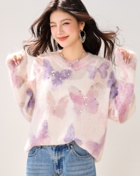 Autumn and winter butterfly sweater for women