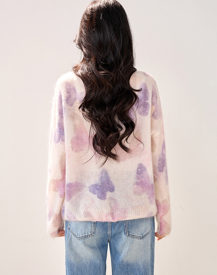 Autumn and winter butterfly sweater for women