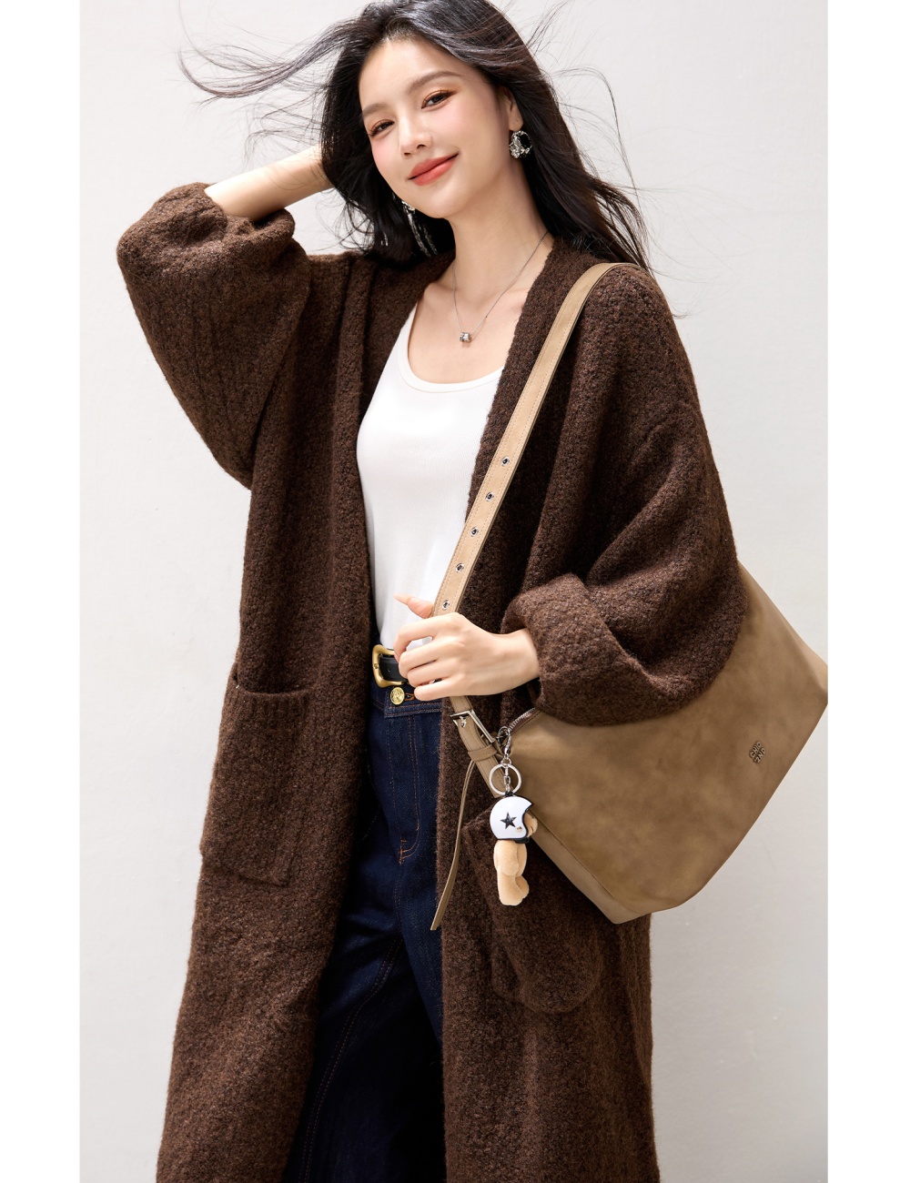 Lazy Korean style sweater loose knitted coat for women
