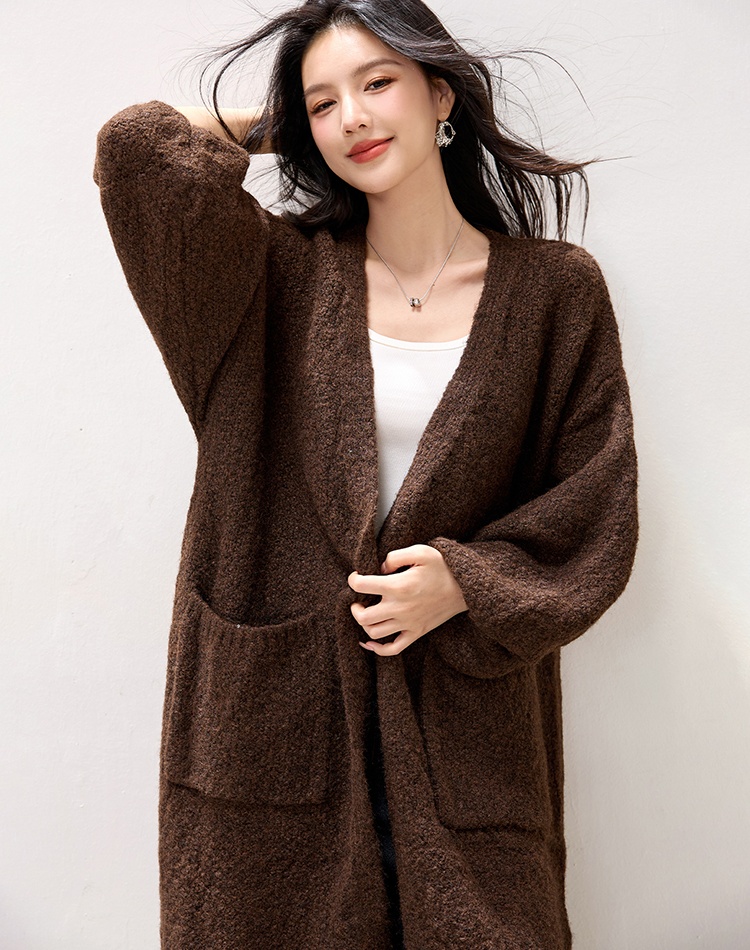 Lazy Korean style sweater loose knitted coat for women