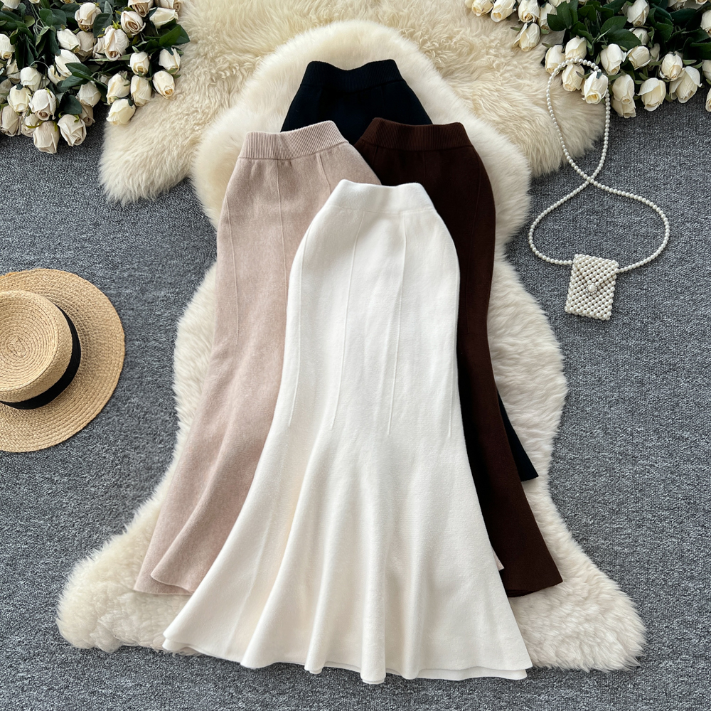 Mermaid knitted sweater dress autumn and winter skirt