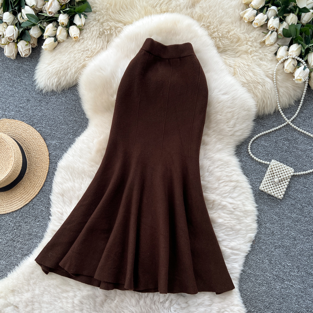 Mermaid knitted sweater dress autumn and winter skirt