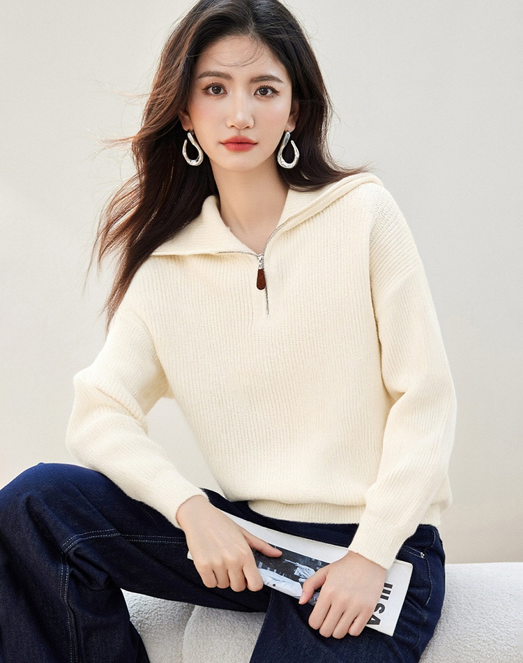 Show young half zip tops hooded all-match sweater