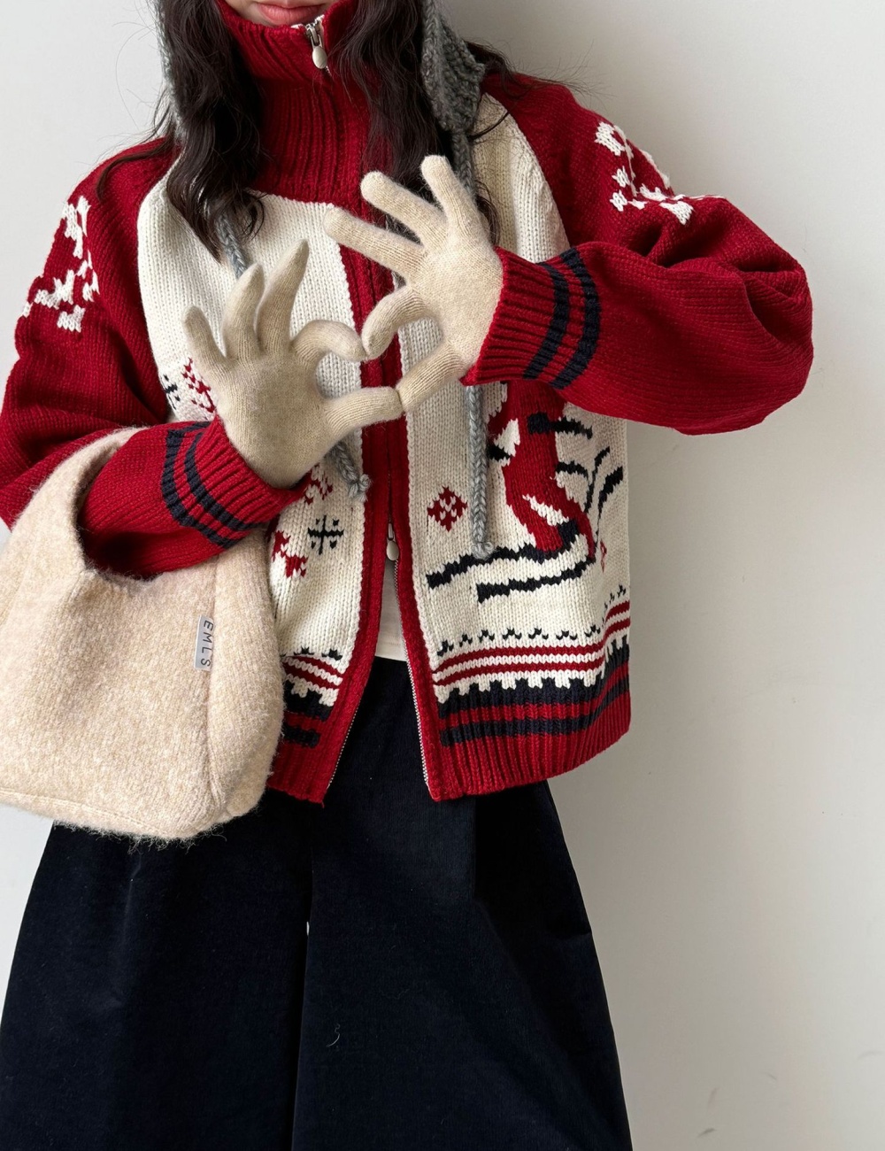 Knitted cardigan lazy sweater for women