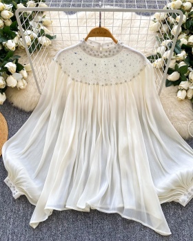 Rhinestone tassels tops niche loose shirt for women