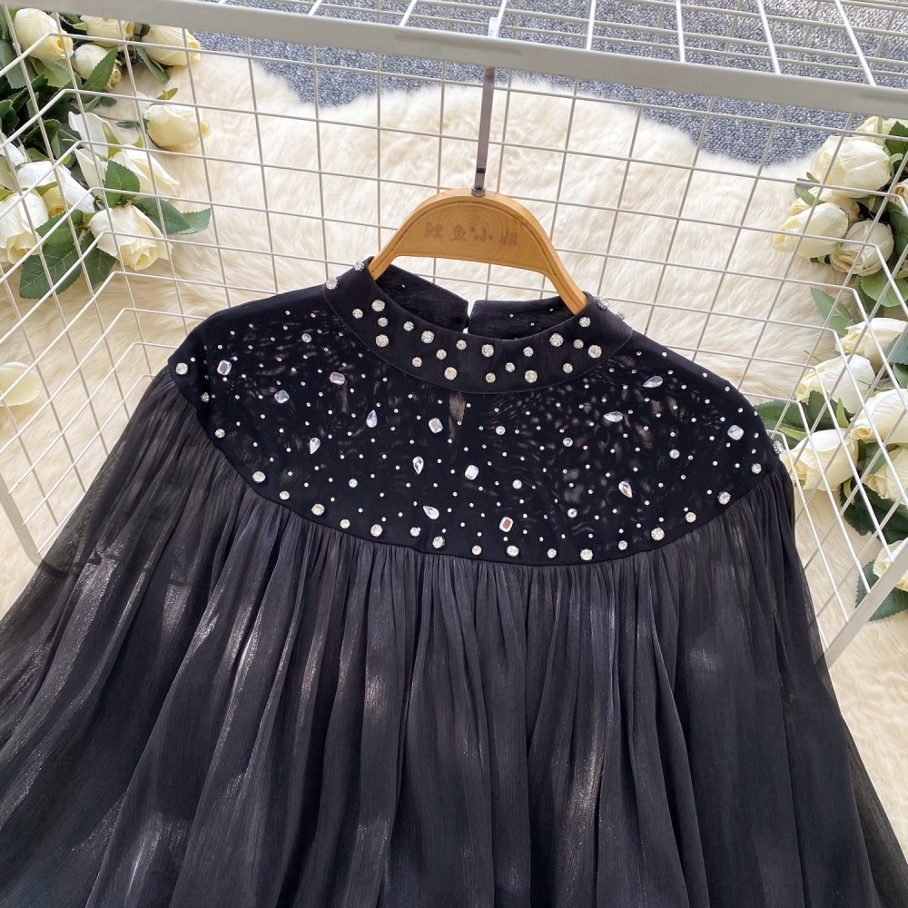 Rhinestone tassels tops niche loose shirt for women