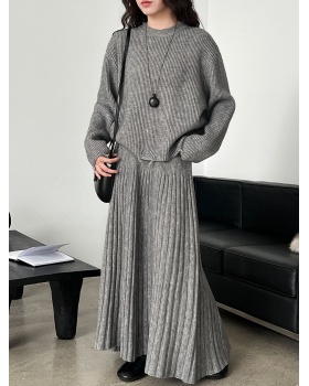 High waist sweater skirt a set for women