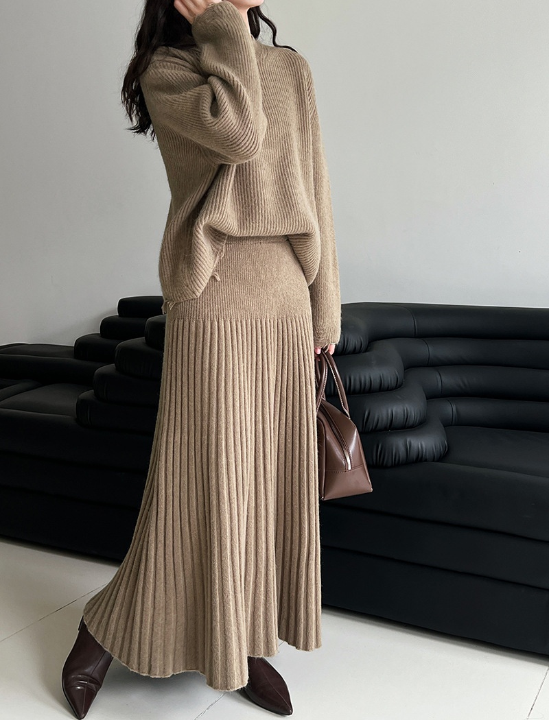 High waist sweater skirt a set for women