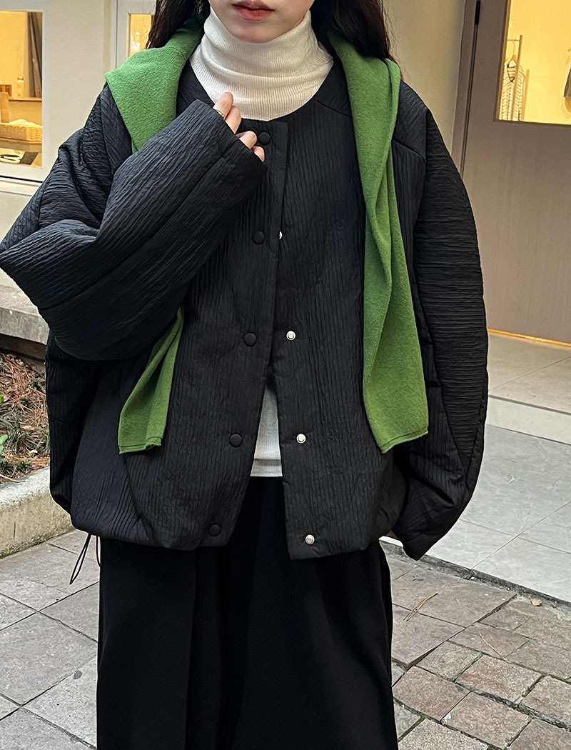 Short round neck tops Casual simple jacket for women