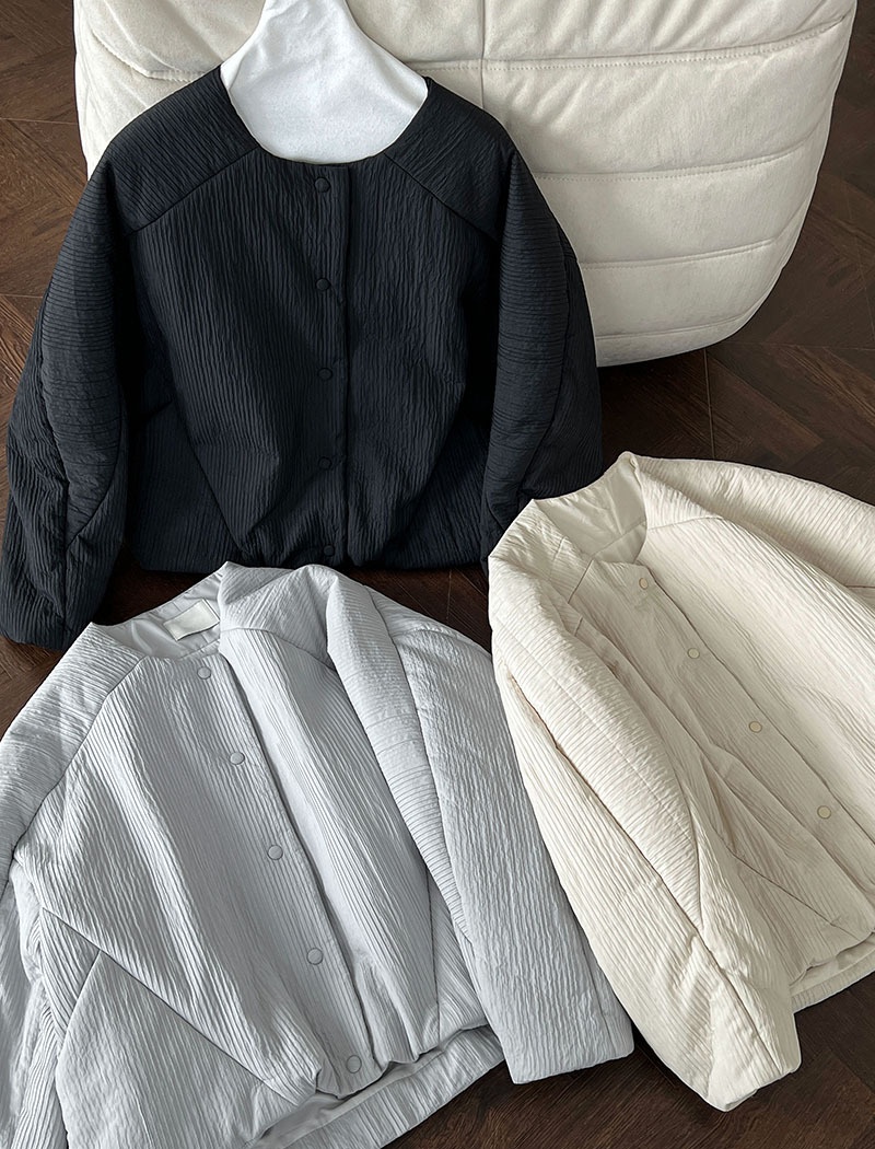 Short round neck tops Casual simple jacket for women