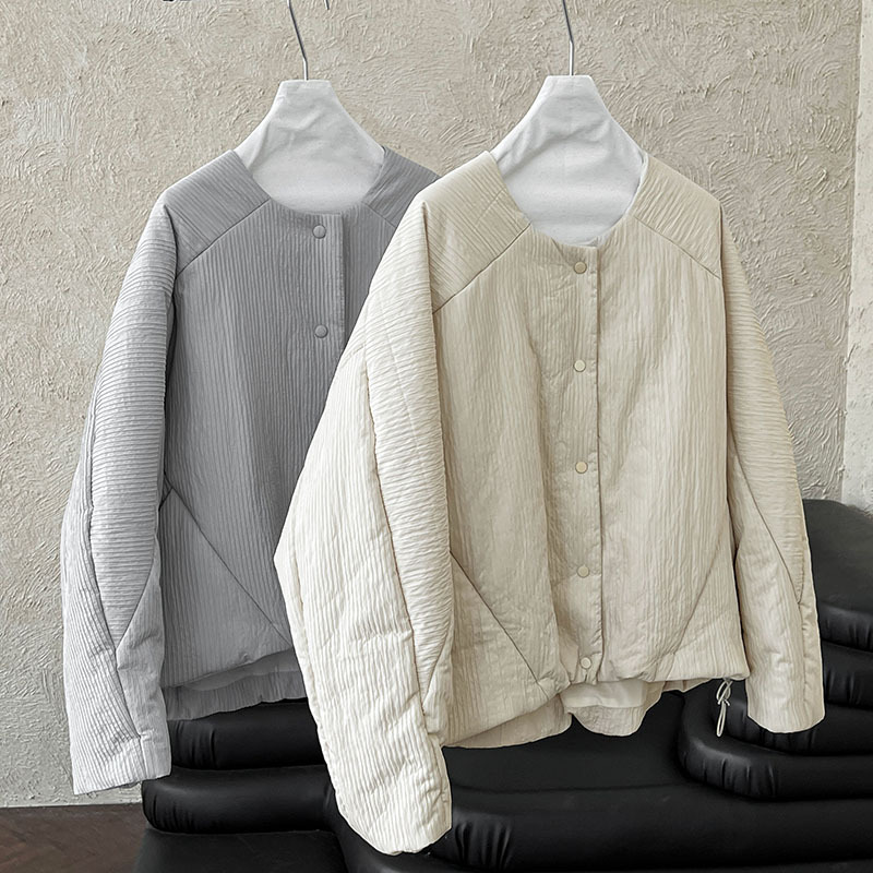 Short round neck tops Casual simple jacket for women