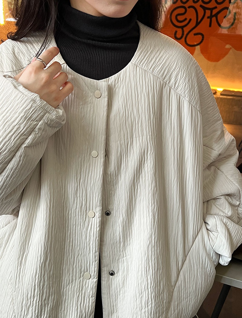 Short round neck tops Casual simple jacket for women