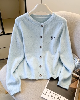 Bow knitted coat autumn and winter cardigan