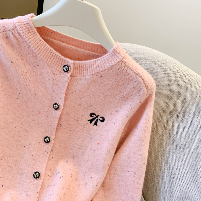 Bow knitted coat autumn and winter cardigan