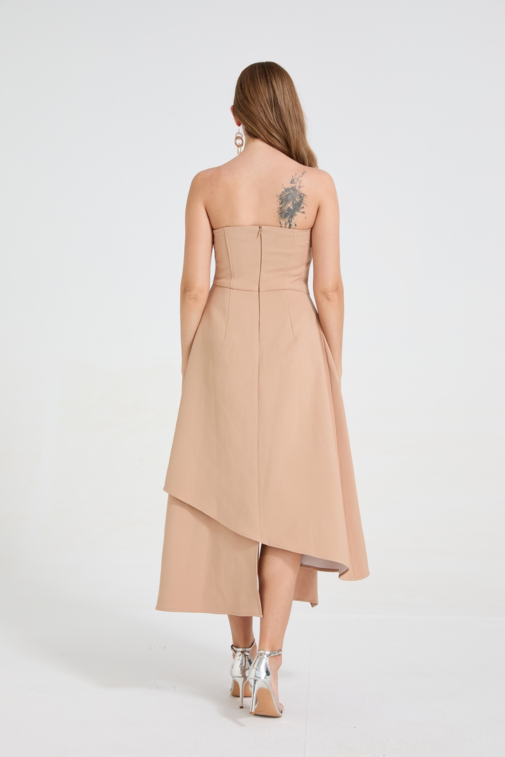 Sexy light formal dress wrapped chest long dress