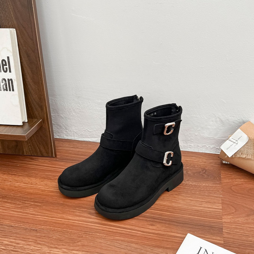 Thick crust short boots heighten boots for women