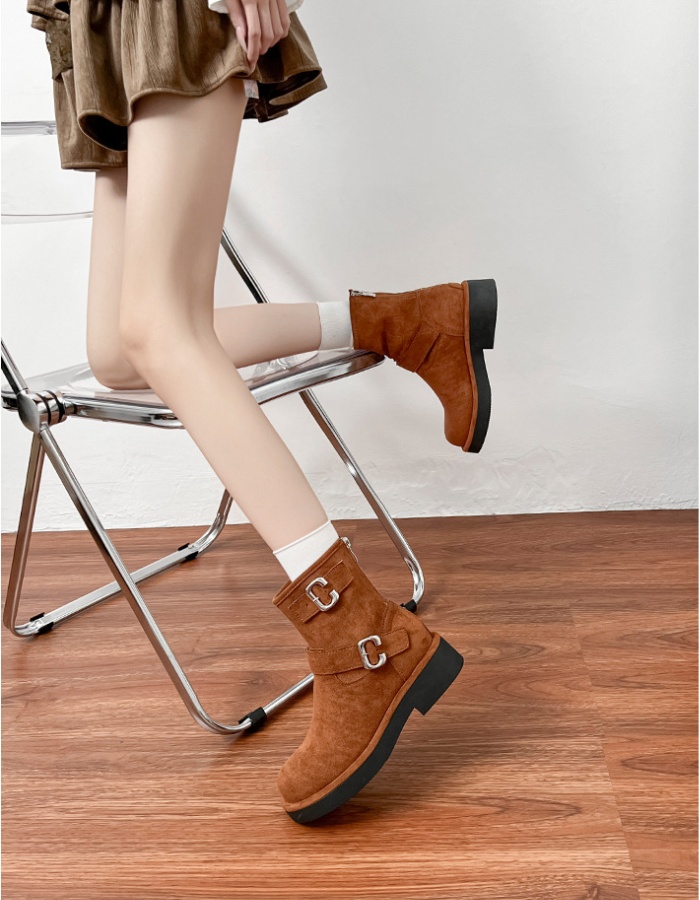 Thick crust short boots heighten boots for women