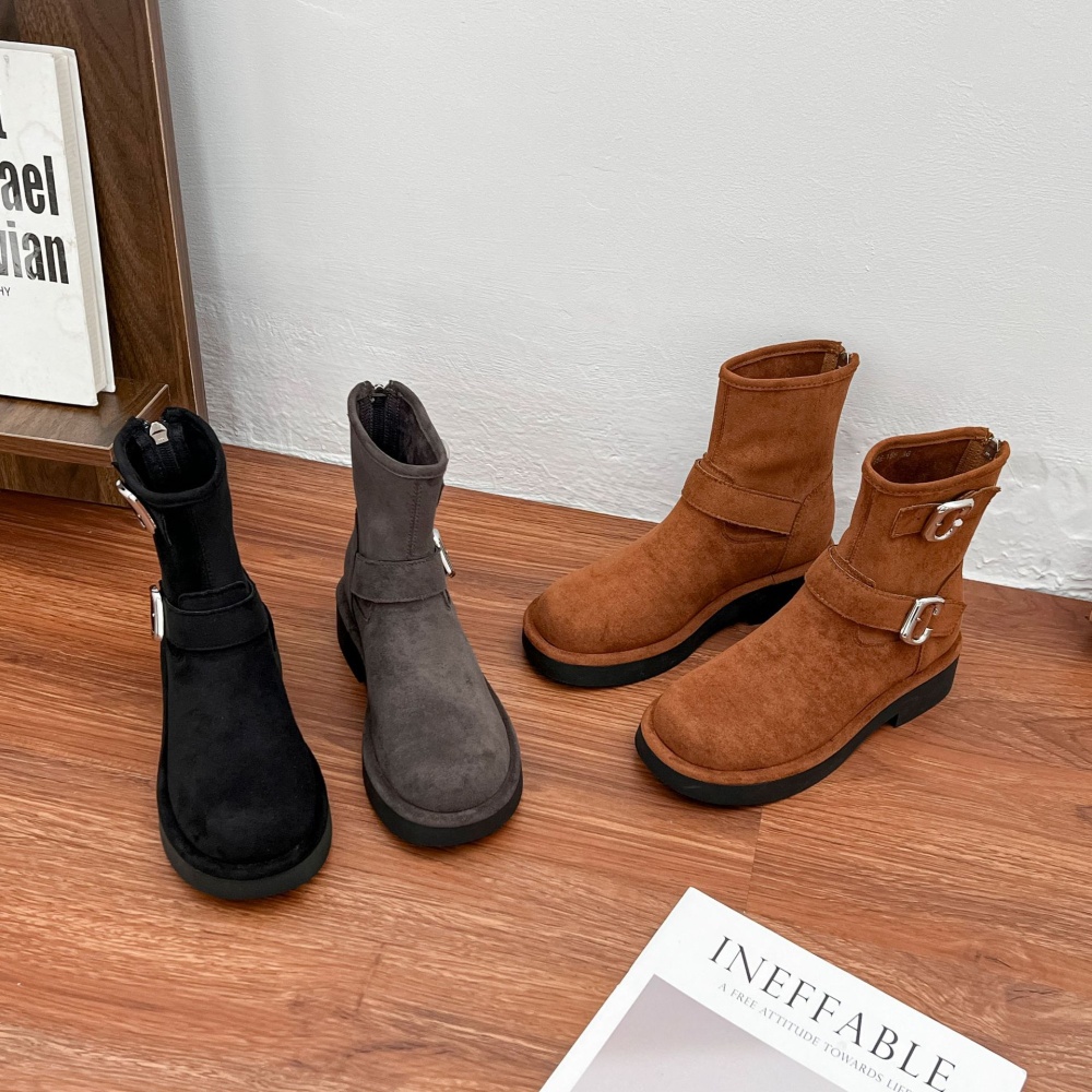 Broadcloth autumn and winter boots cingulate short boots