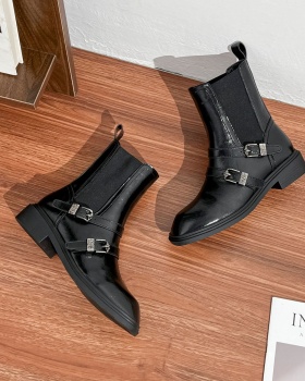 Retro thermal boots elasticity half Boots for women