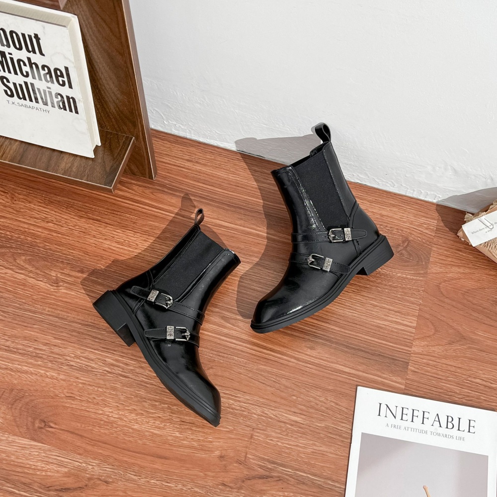 Retro thermal boots elasticity half Boots for women