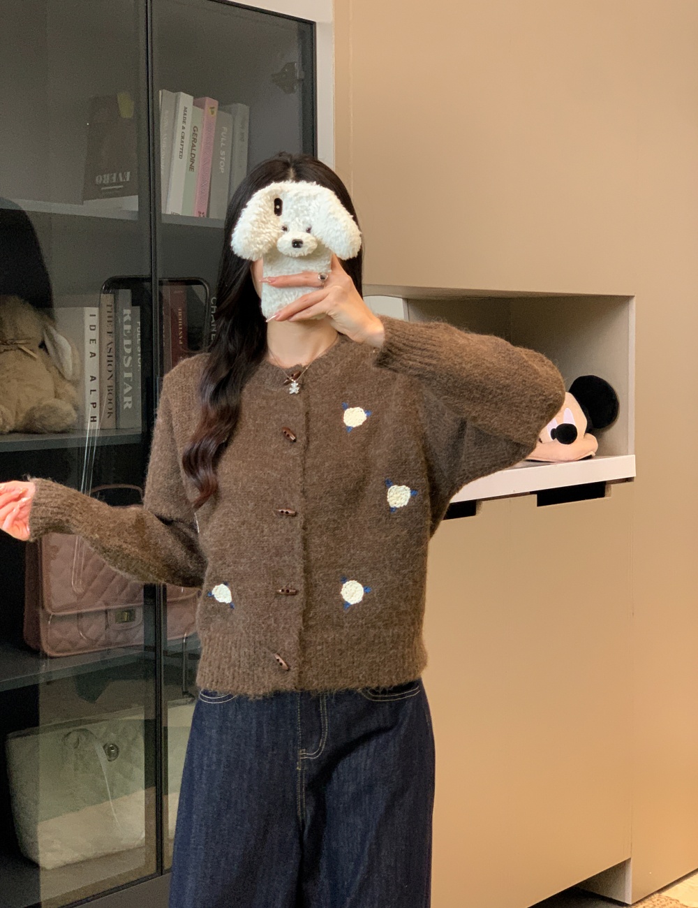 Colors embroidery coat tender sweet sweater