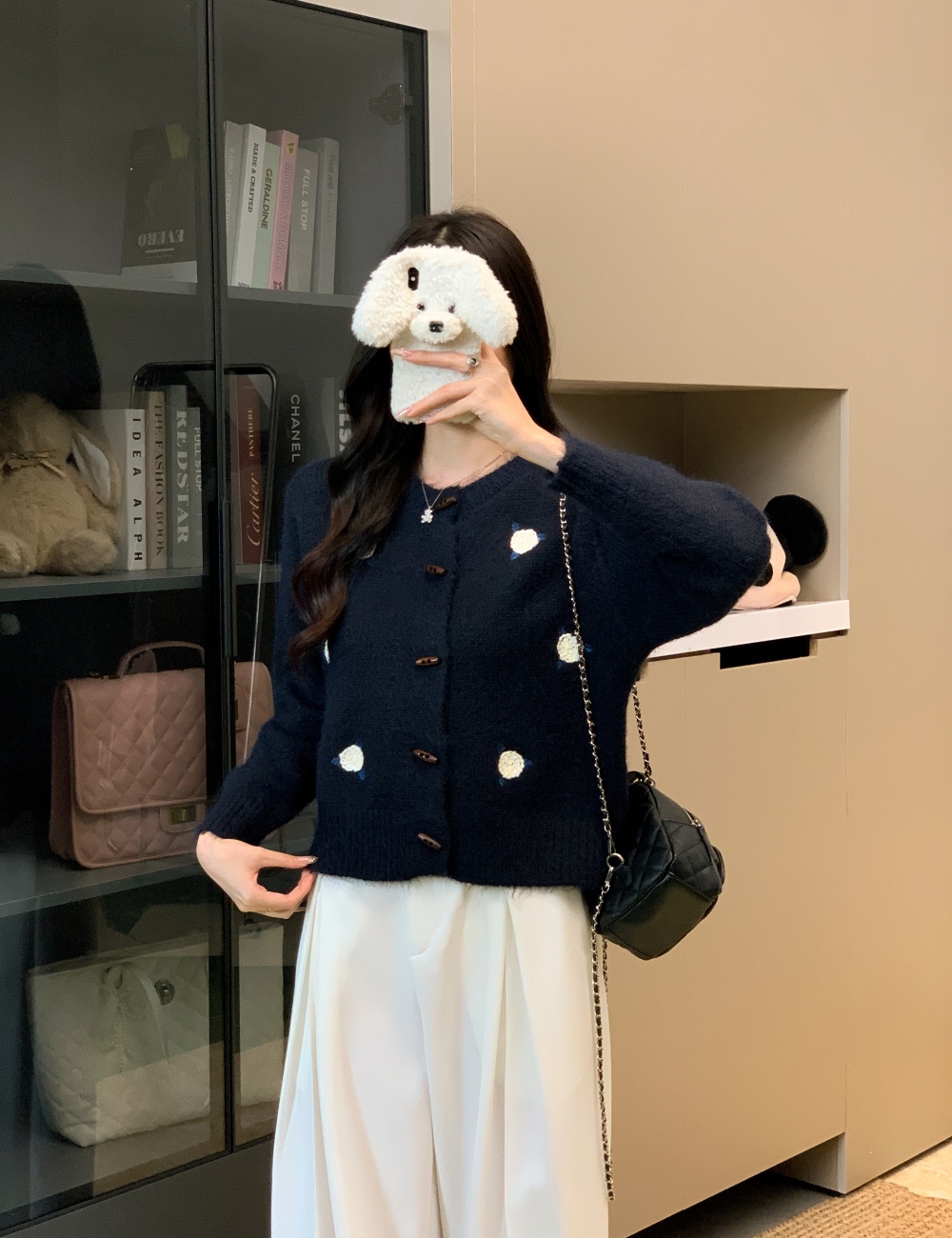 Colors embroidery coat tender sweet sweater