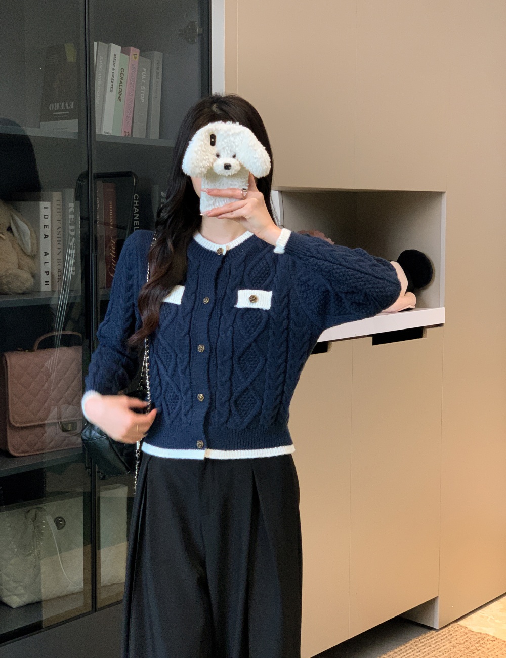 Thick lazy short sweater niche slim knitted cardigan