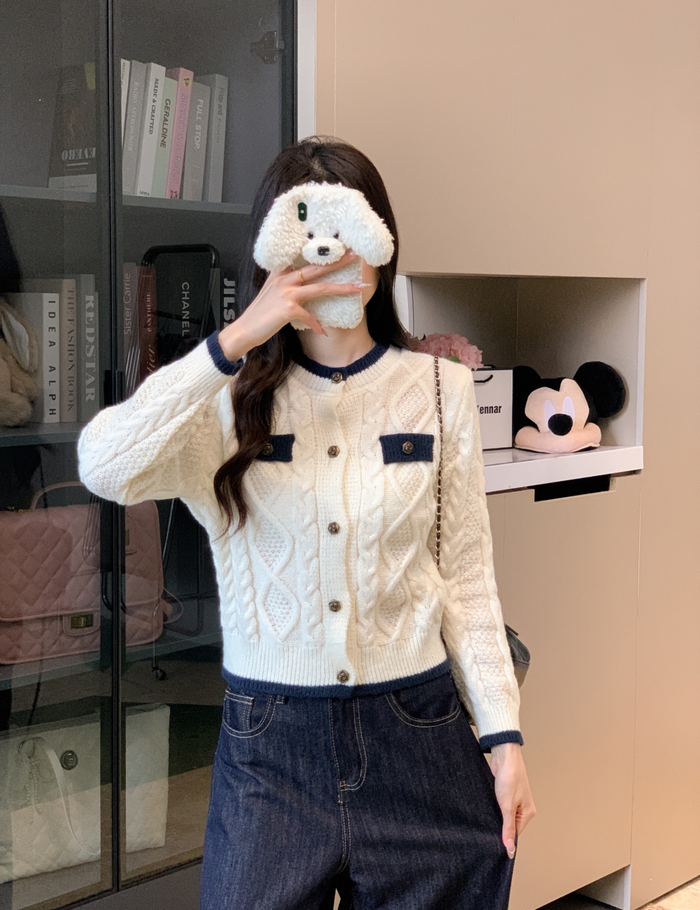 Thick lazy short sweater niche slim knitted cardigan