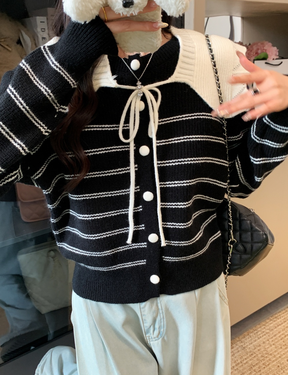 Autumn and winter shawl mixed colors tops for women