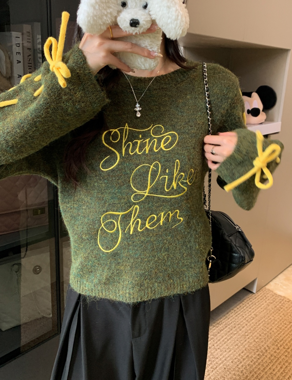 Letters lazy wool sweater autumn and winter unique tops