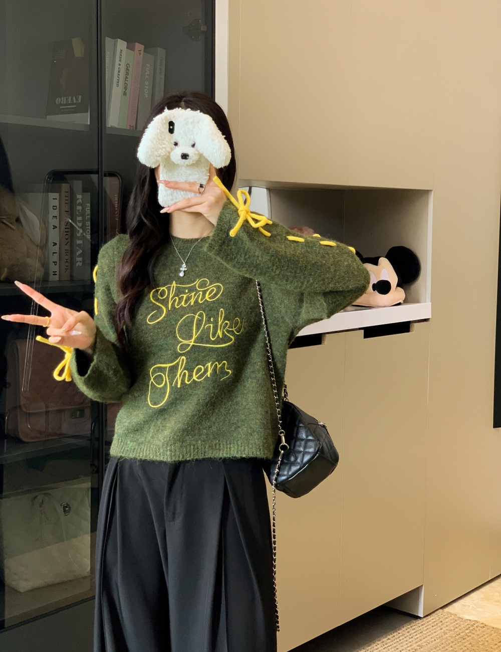 Letters lazy wool sweater autumn and winter unique tops