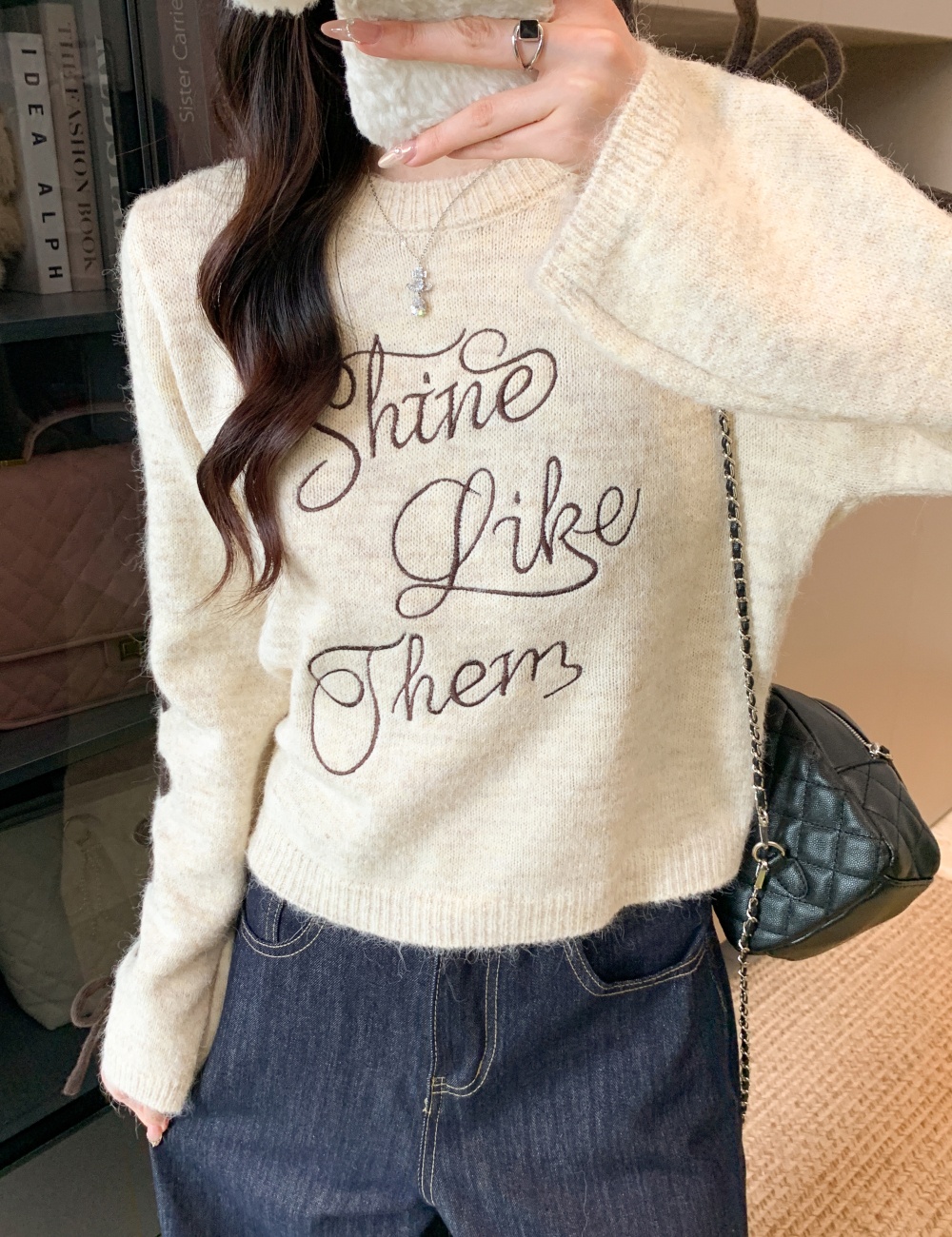 Letters lazy wool sweater autumn and winter unique tops