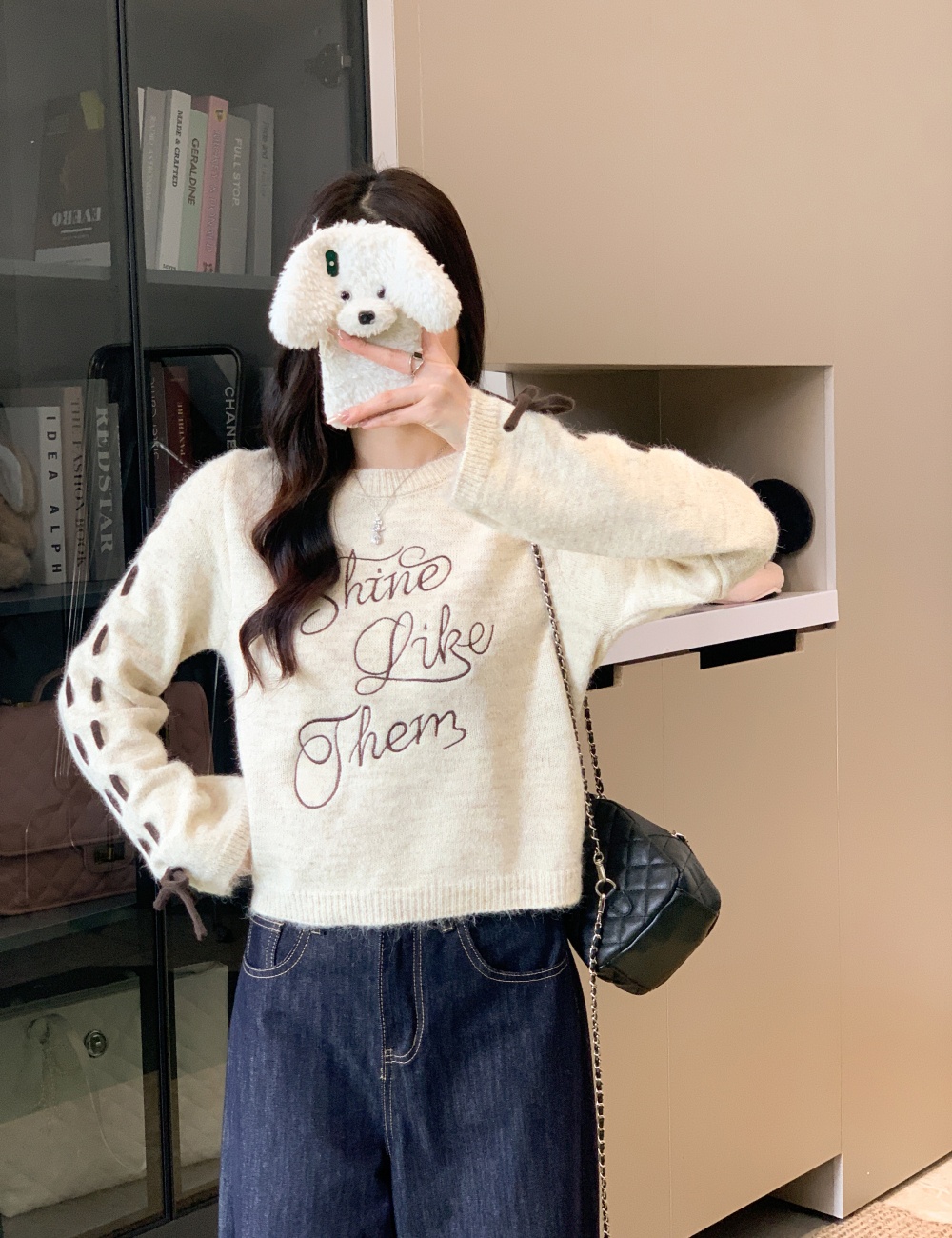 Letters lazy wool sweater autumn and winter unique tops