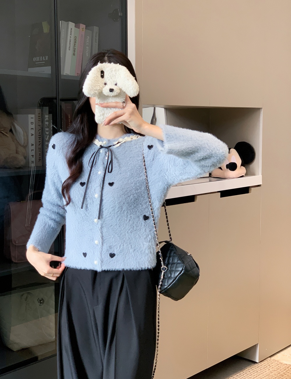 Frenum heart coat Korean style imitation of mink hair tops