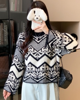 Velvet jacket pullover niche lazy loose sweater