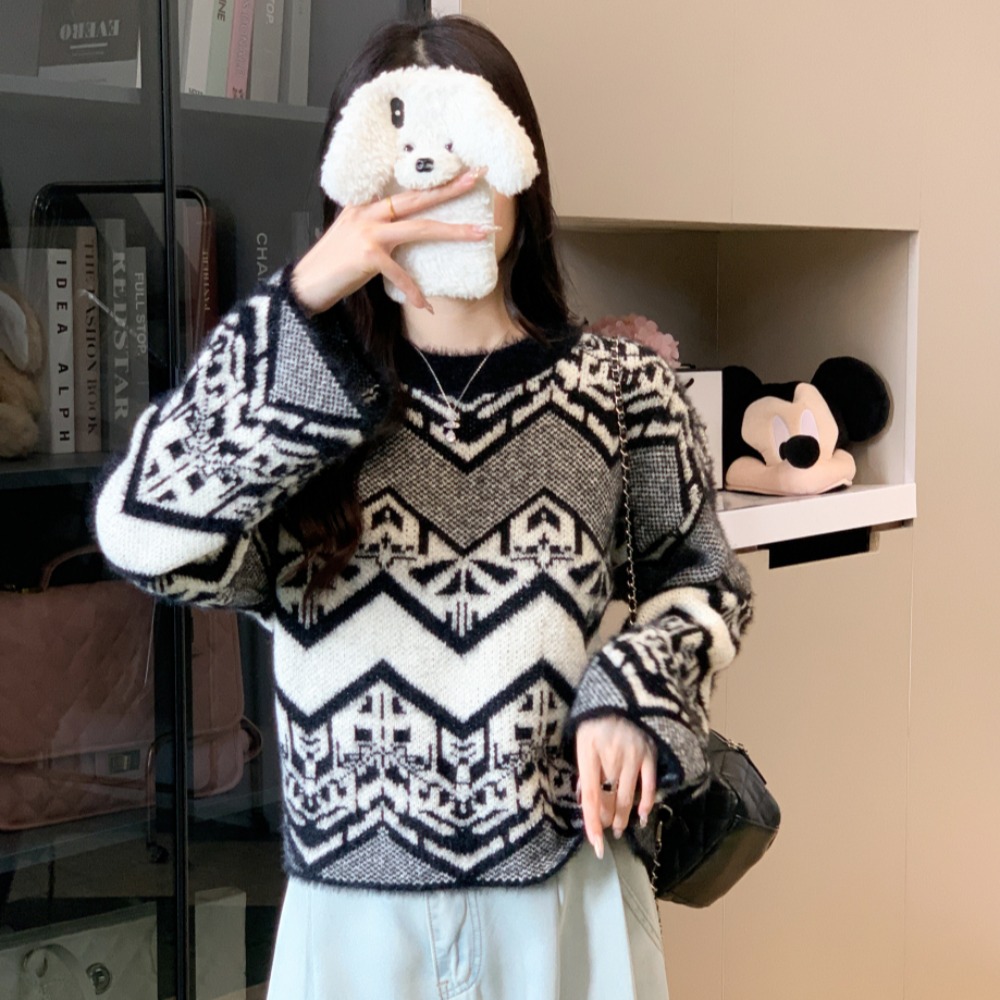 Velvet jacket pullover niche lazy loose sweater