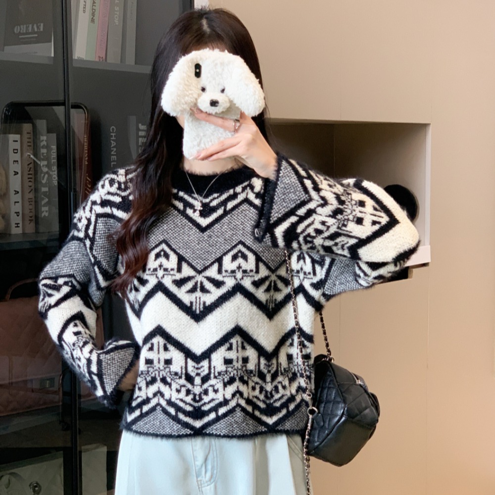 Velvet jacket pullover niche lazy loose sweater